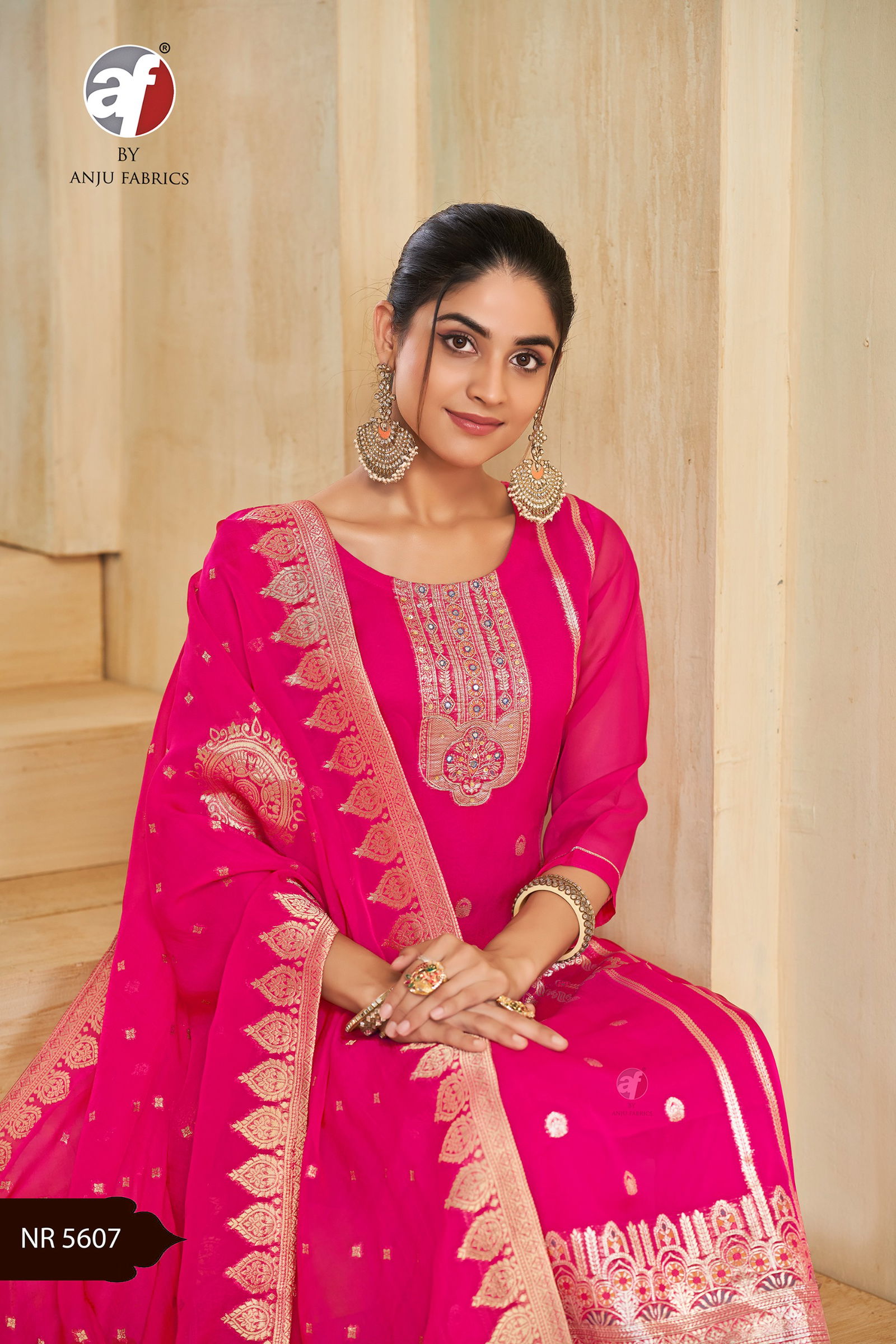 NR 5607 By Af Organza Kurti With Bottom Dupatta Wholesalers In Delhi

